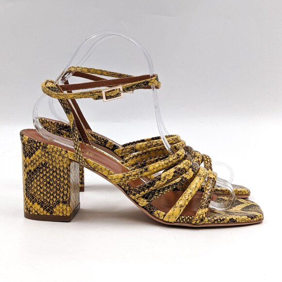 Paris Texas Women Carla Yellow Snake Leather Strappy Sandals size 7.5US 38EUR - Picture 9 of 10